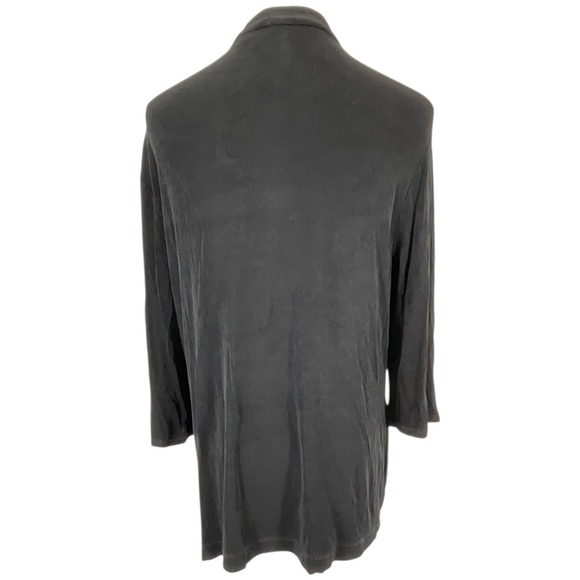 Travelers by Chico's Black Open Front Cardigan 3/4 Sleeve Sz 2 Med US 12 Casual - Picture 4 of 8